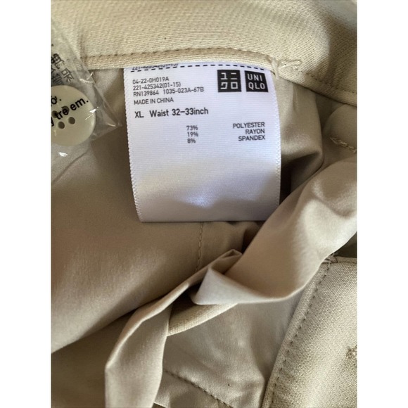 UNIQLO Ezy Flare Ankle Pants 2 Way Stretch Beige Size XL NEW - Picture 5 of 5